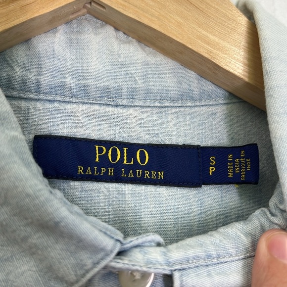 Ralph Lauren - American Flag Chambray Denim Button Down Denim Shirt Size Small - Picture 8 of 11